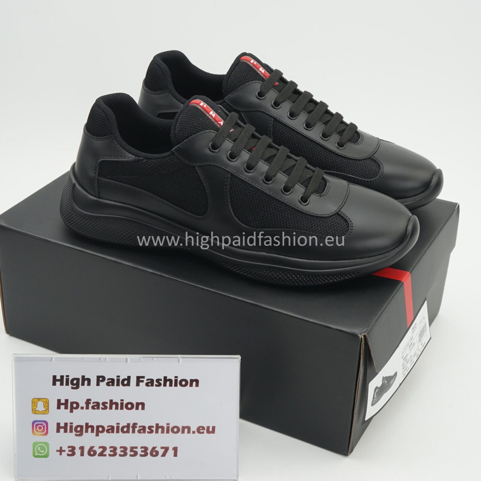 Prada America Cup Black Leather