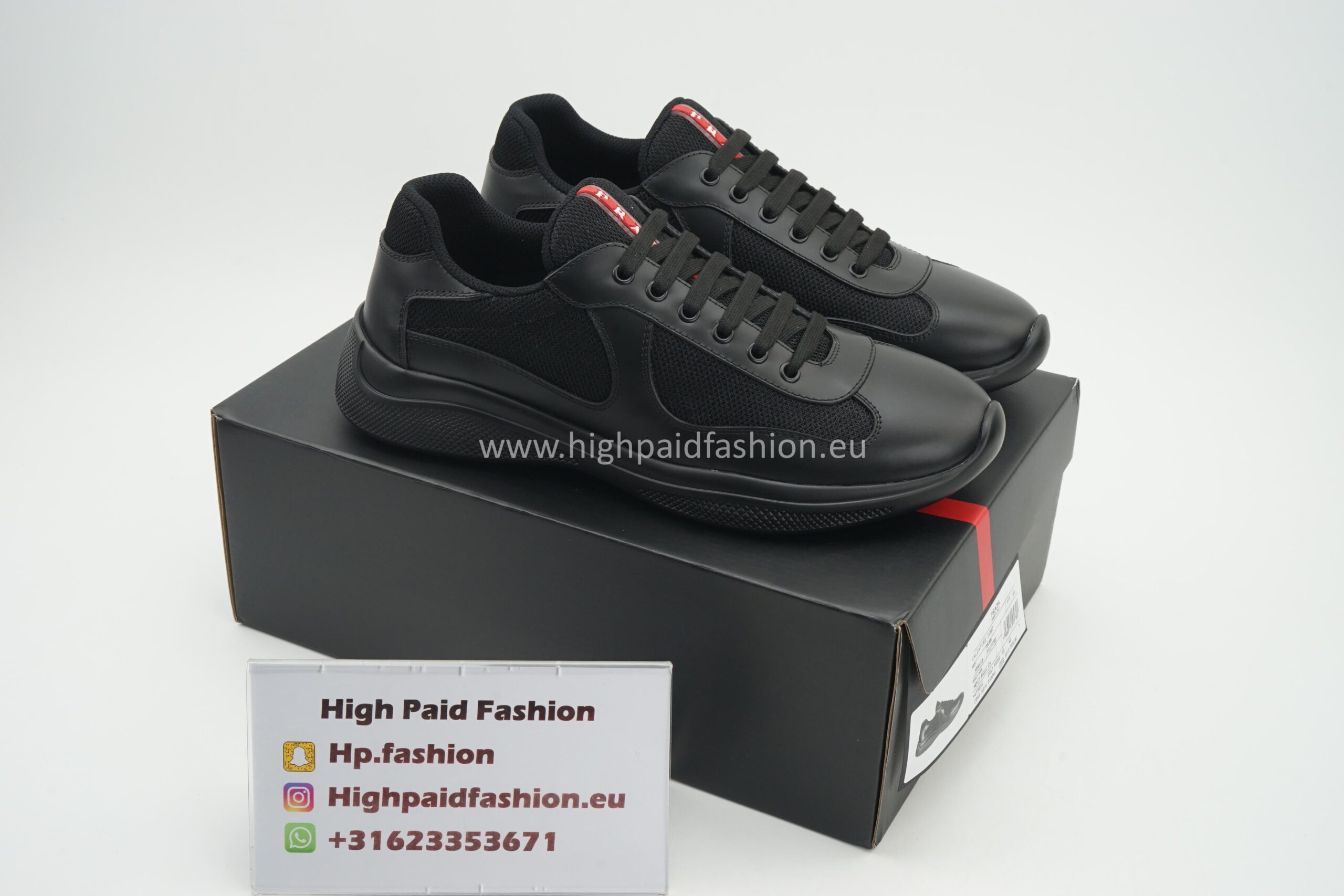 Prada America Cup Black Leather