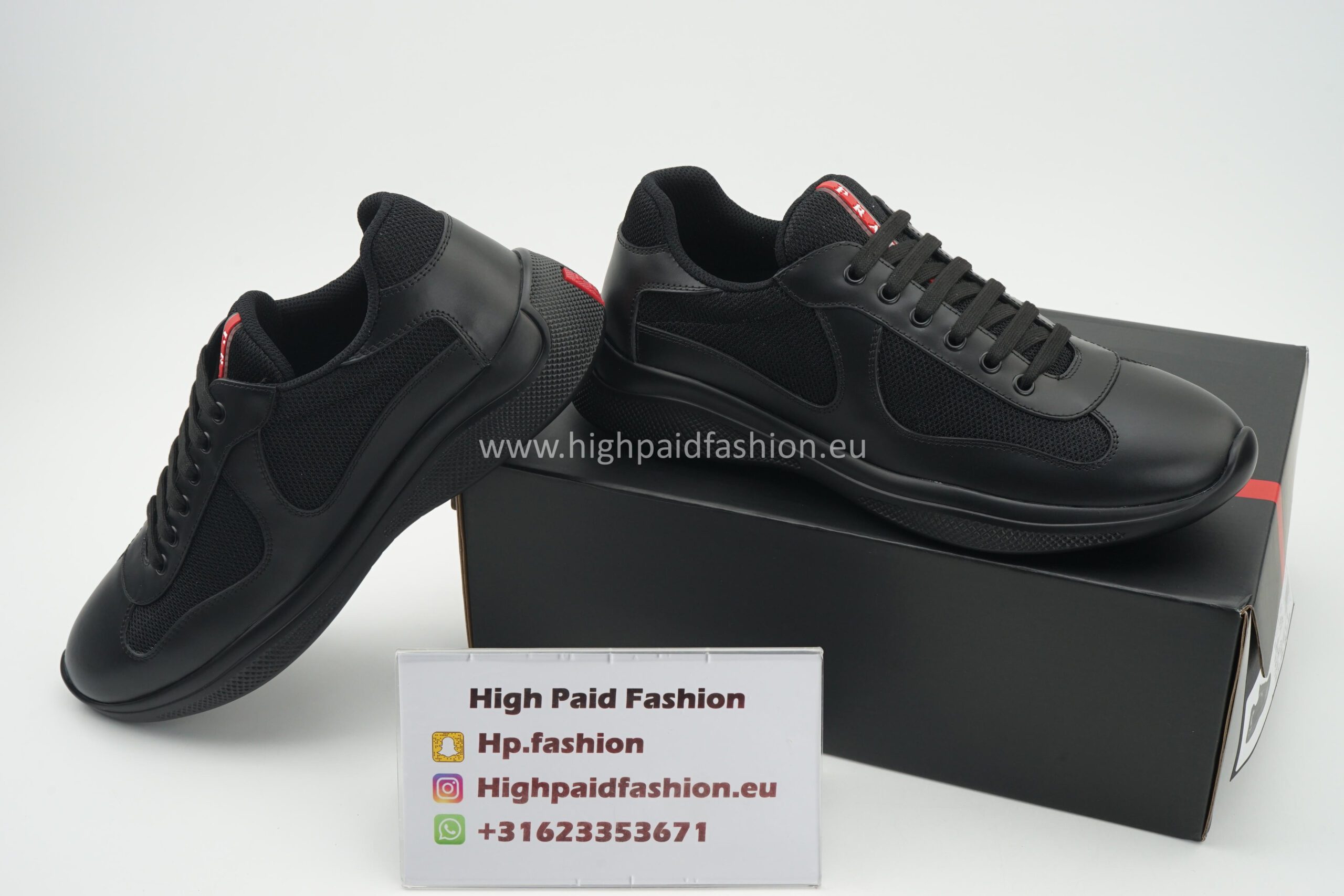 Prada America Cup Black Leather - Image 3