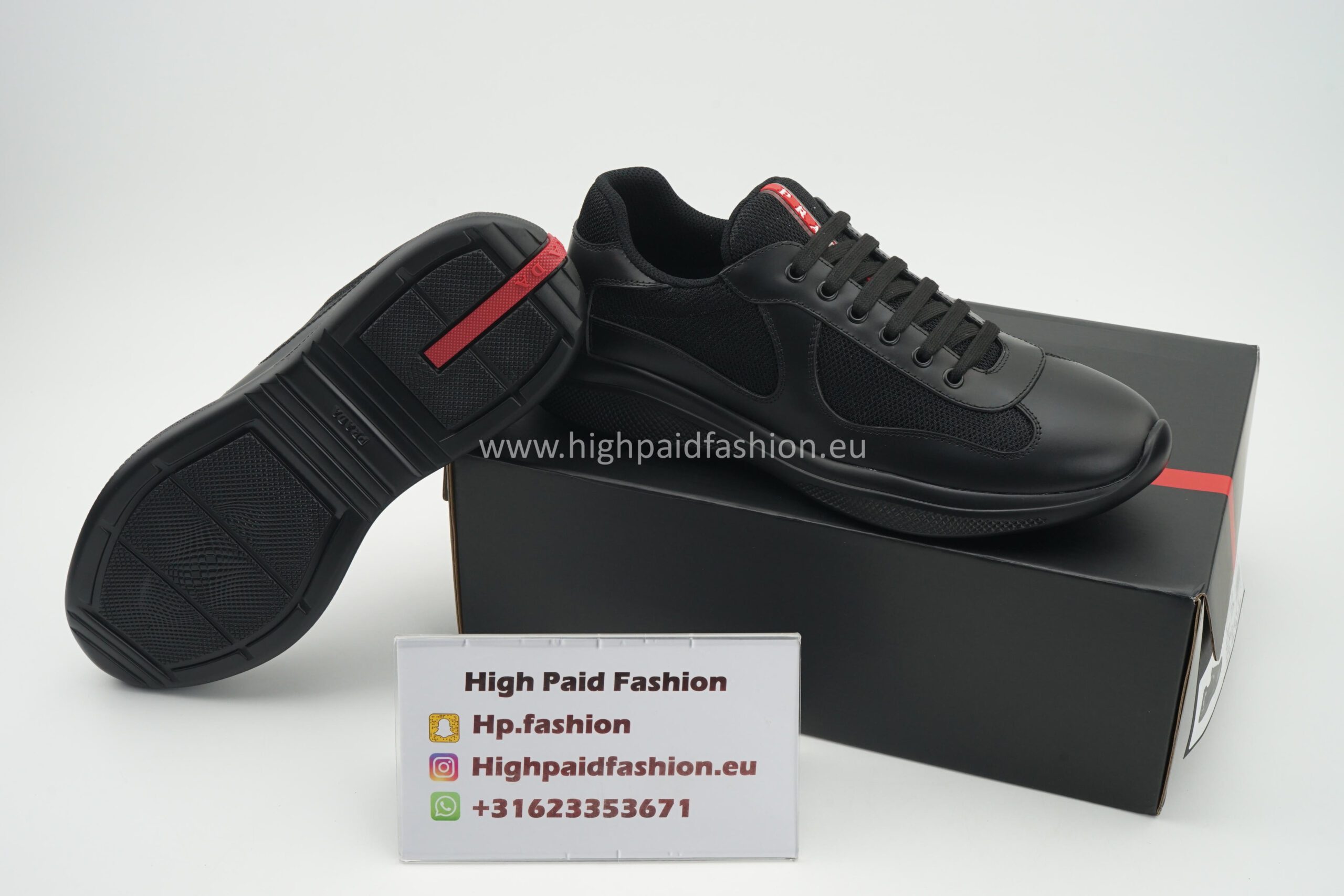 Prada America Cup Black Leather - Image 4