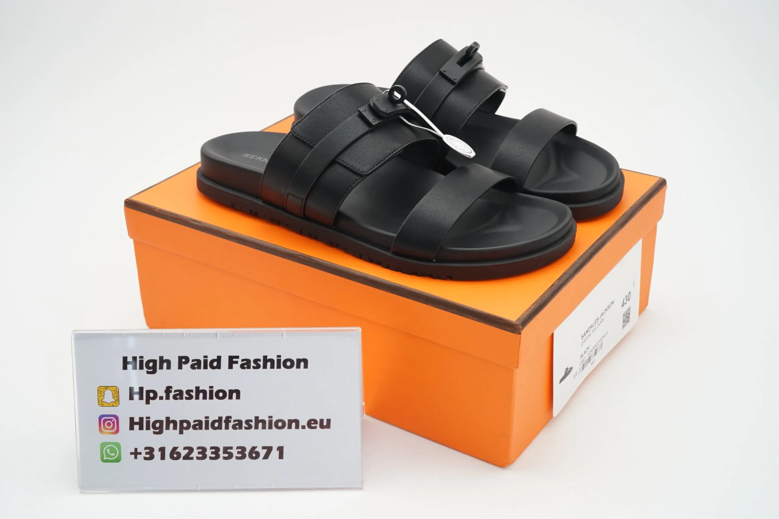 Hermes Jackson Sandals Black
