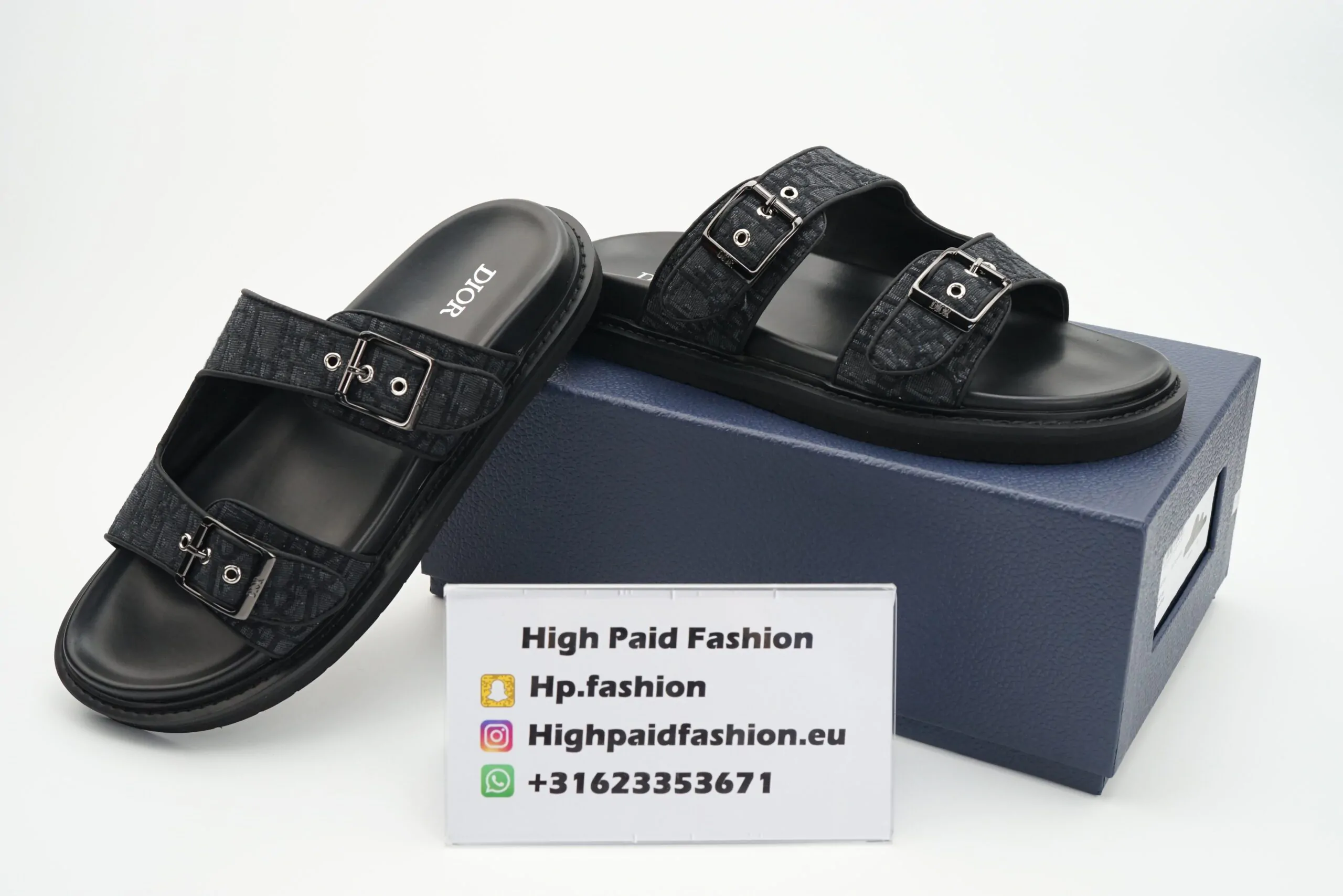 Dior Aqua Slippers Black Oblique - Afbeelding 3