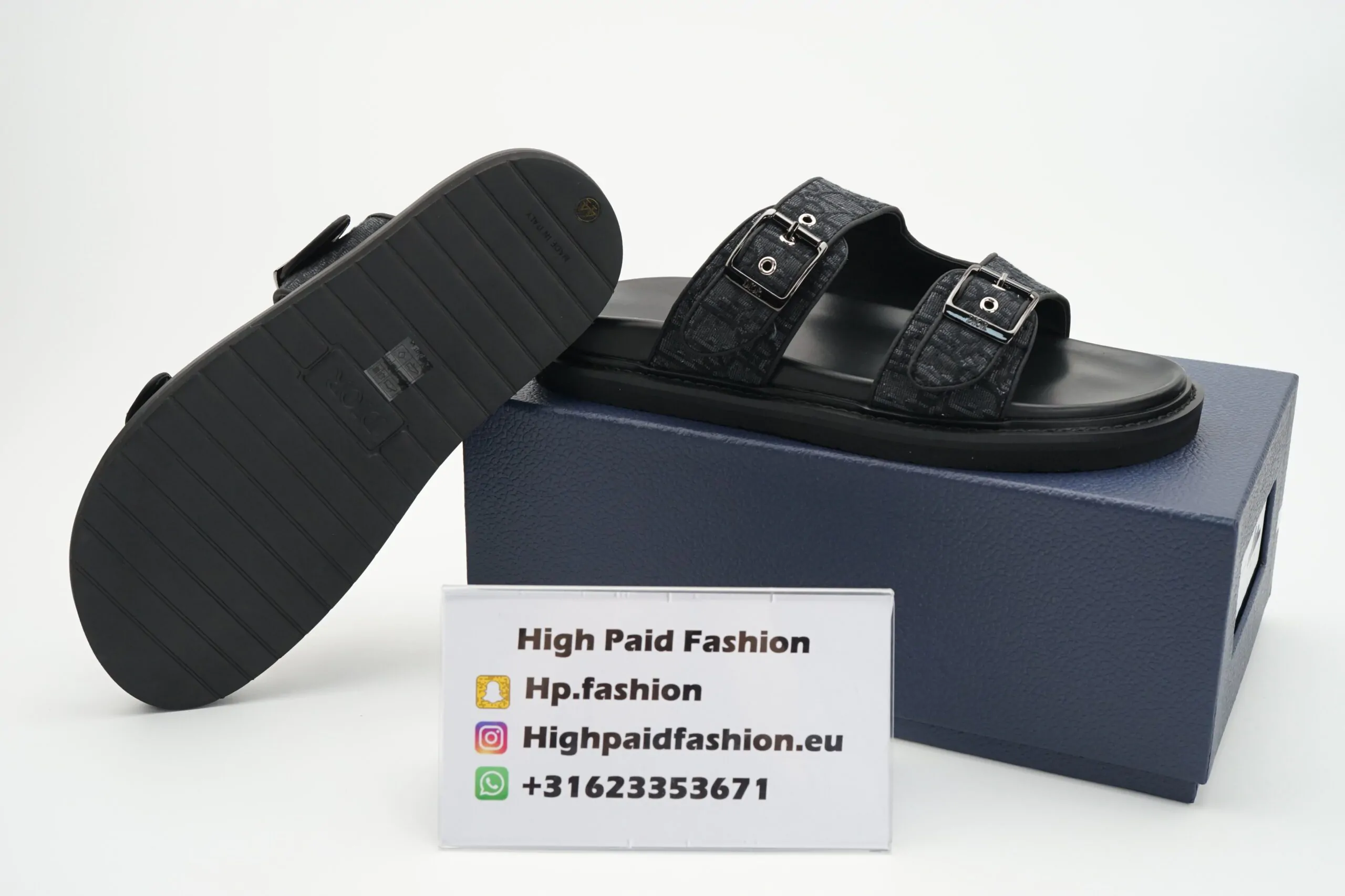 Dior Aqua Slippers Black Oblique - Afbeelding 4