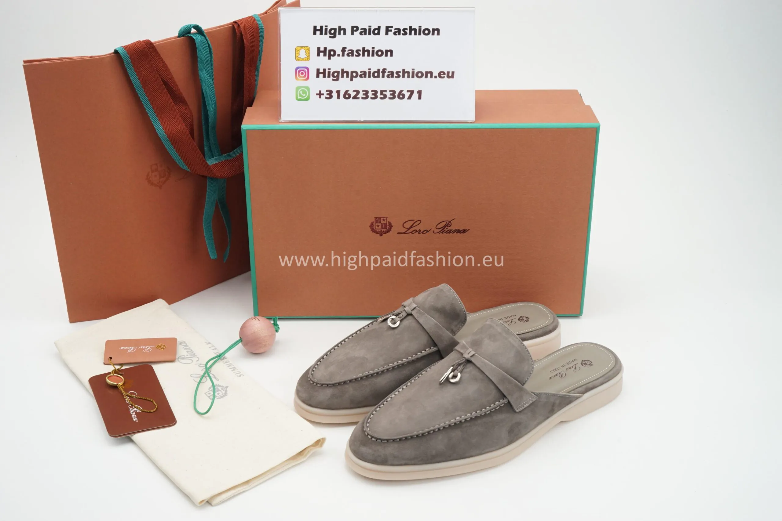 Loro Piana Baboucha Charm Walk Grey - Afbeelding 2