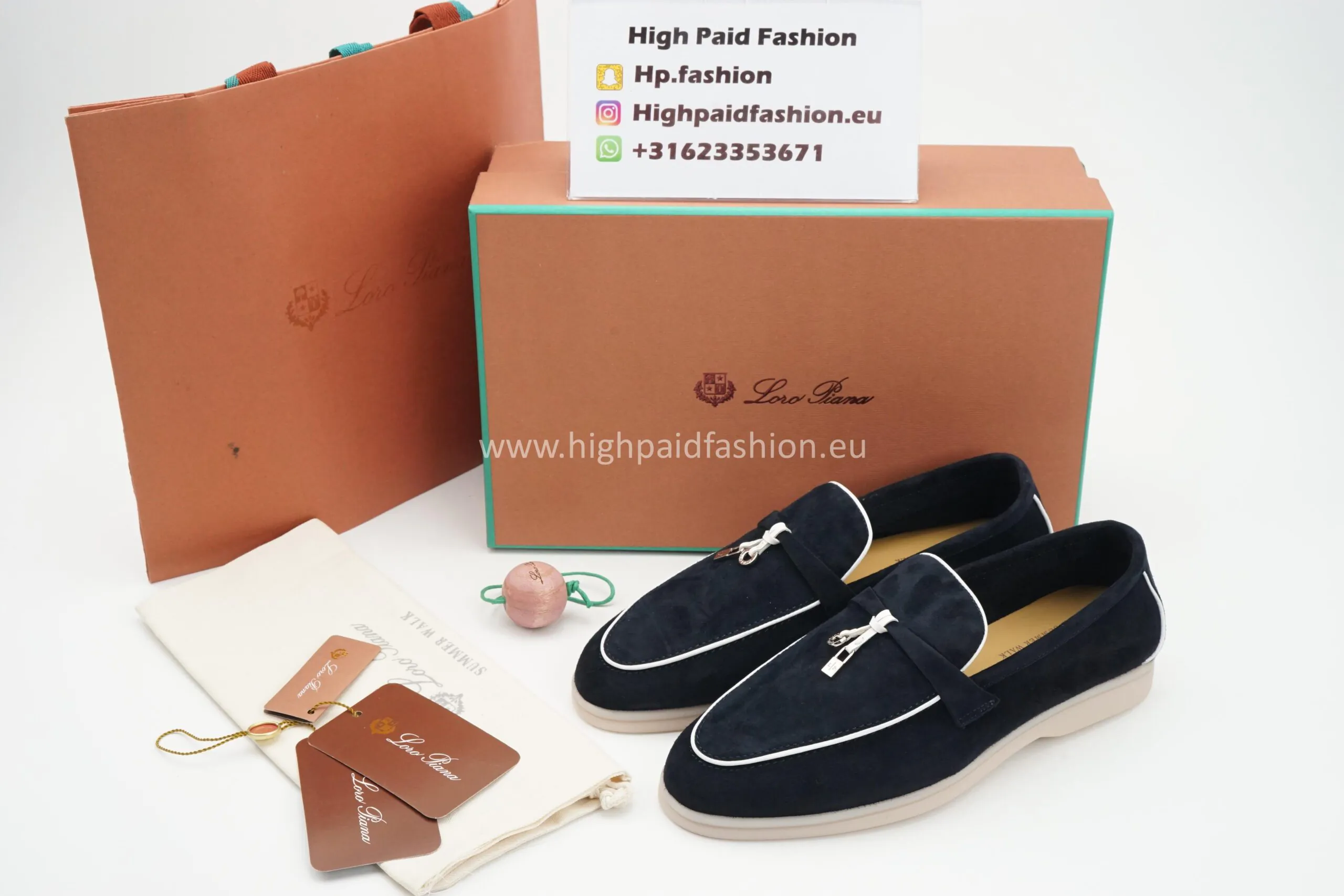 Loro Piana Babouche Charm Walk Loafers Black - Afbeelding 2