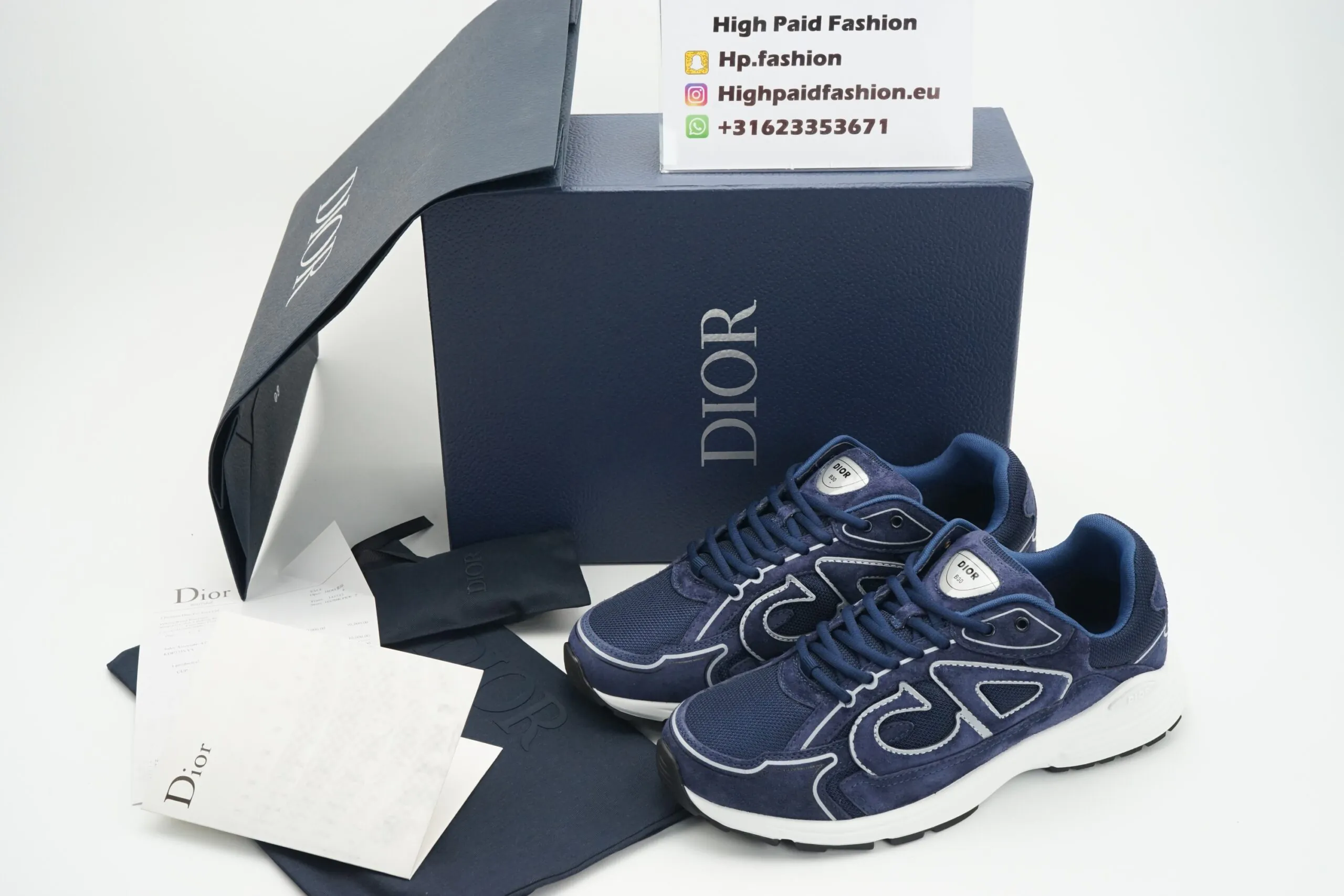 Dior B30 Blue Cow Velvet - Afbeelding 2