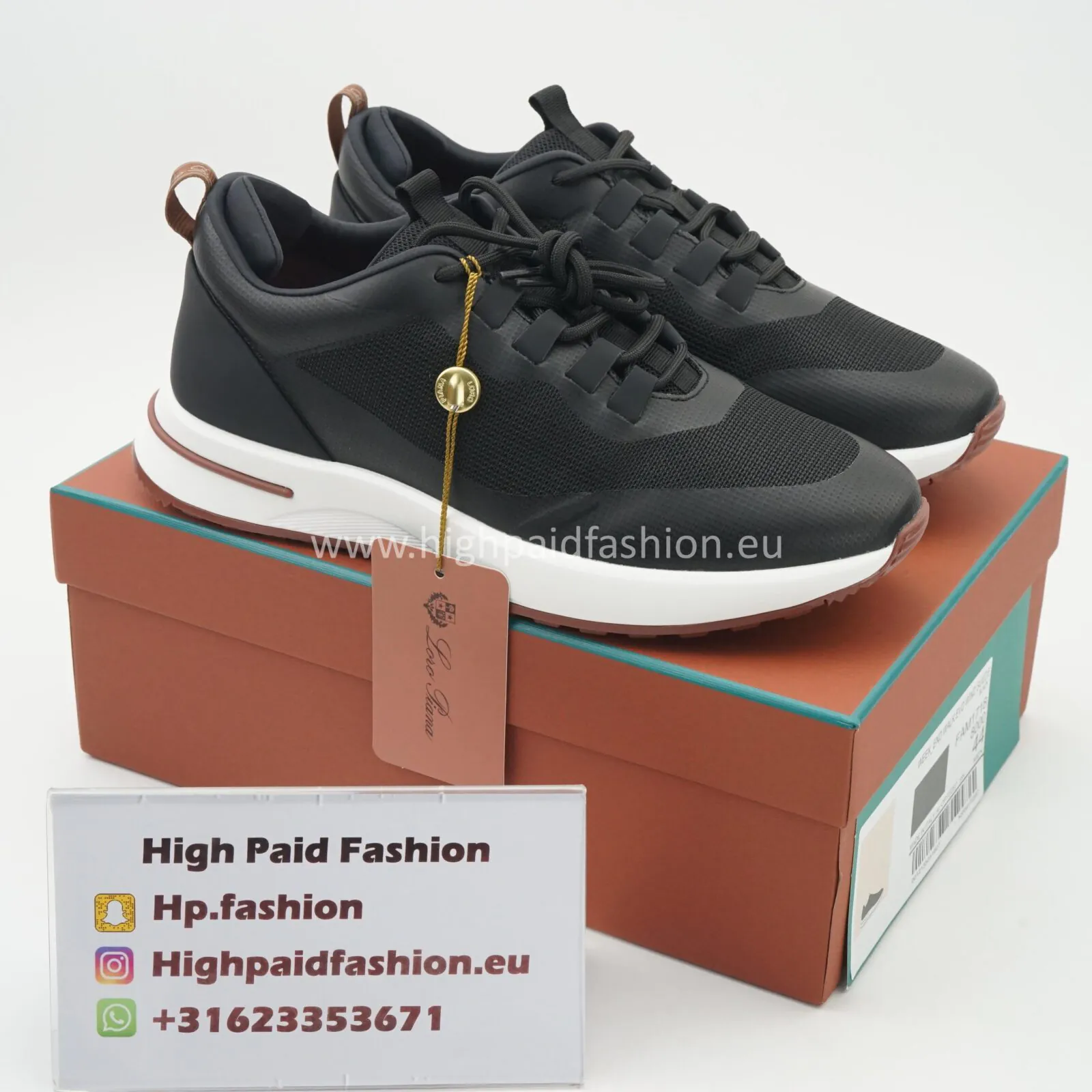 Loro Piana Week End Walk Sneakers Technical Mesh Black