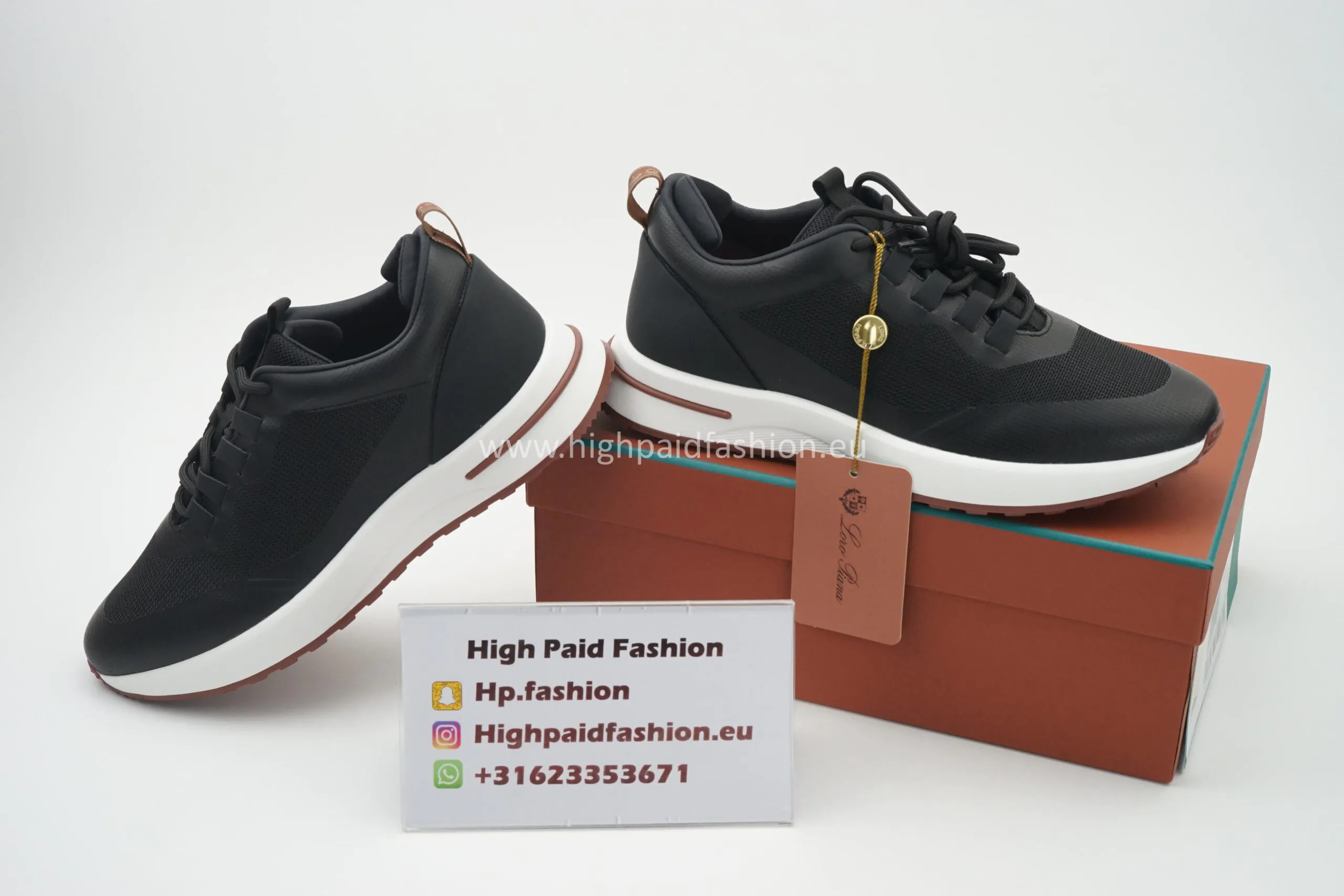 Loro Piana Week End Walk Sneakers Technical Mesh Black - Afbeelding 3