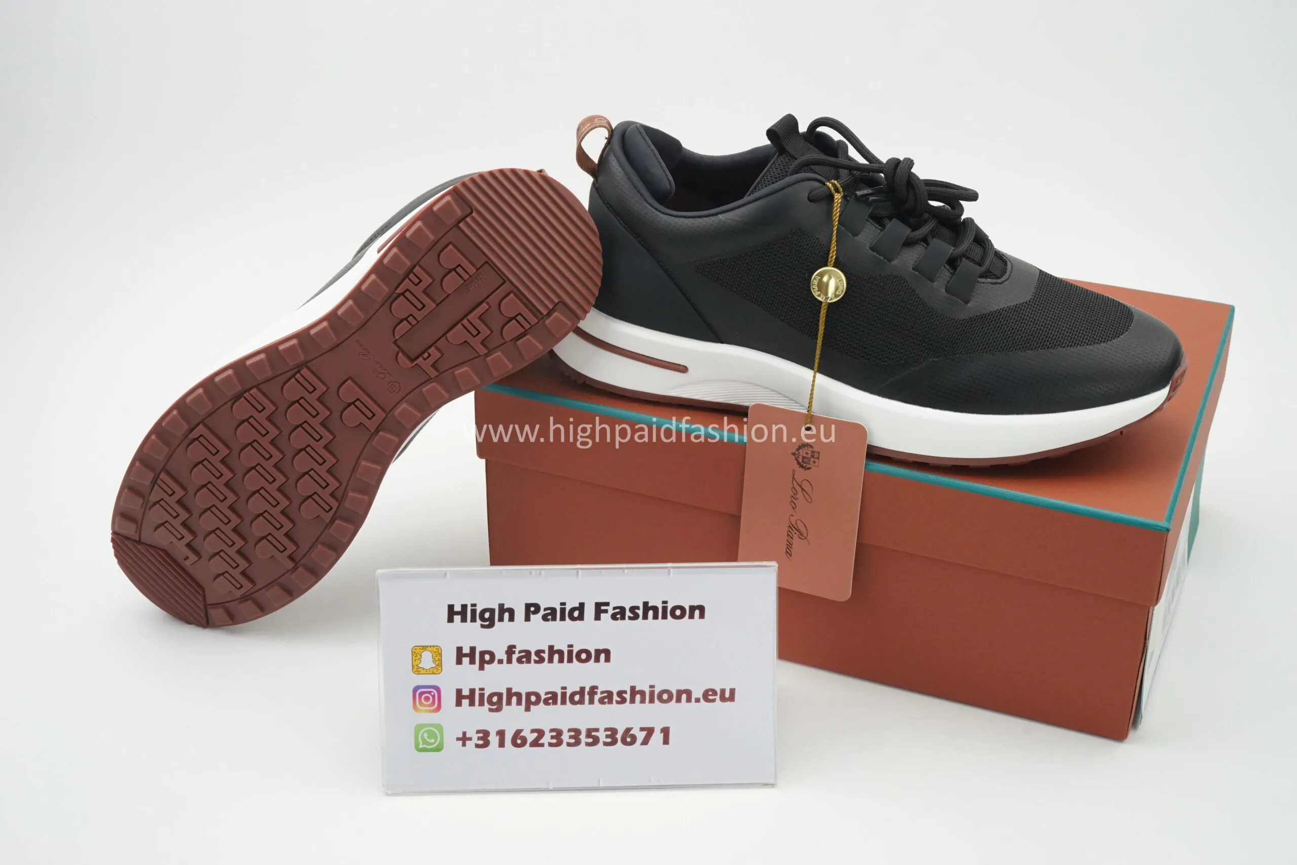 Loro Piana Week End Walk Sneakers Technical Mesh Black - Afbeelding 4